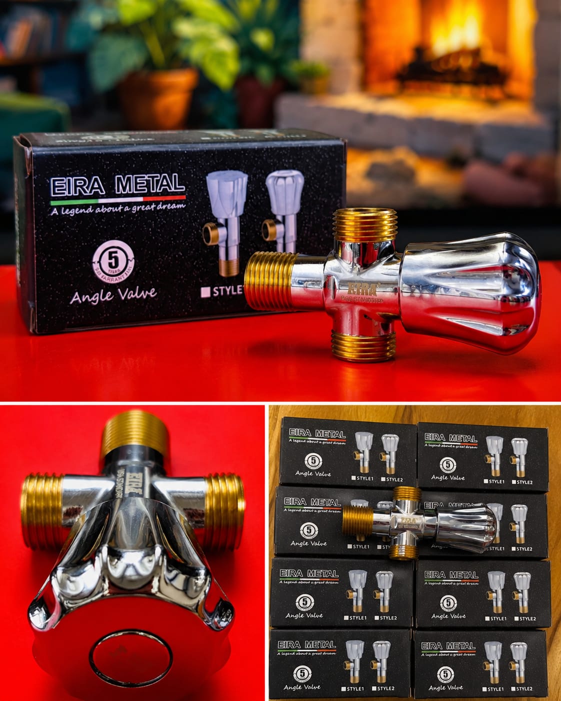 1/2”BRASS (EIRA) 2-Way ANGEL VALVE